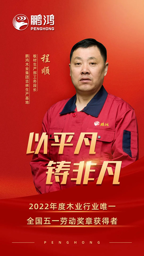 天下劳动模范程顺，，，为NG电子游戏板材代言